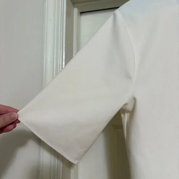 Ann Taylor Crepe Jersey V-Neck in Ivory - Picture 6 of 7